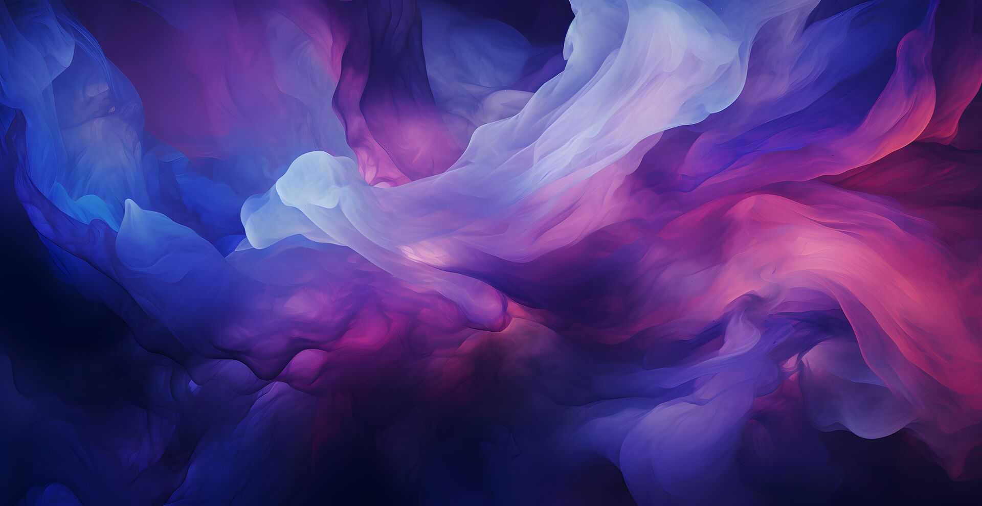 The purple smoke is floating in the air